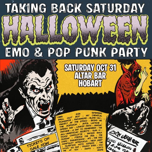 Taking Back Saturday Halloween: Emo & Pop Punk Party - Hobart